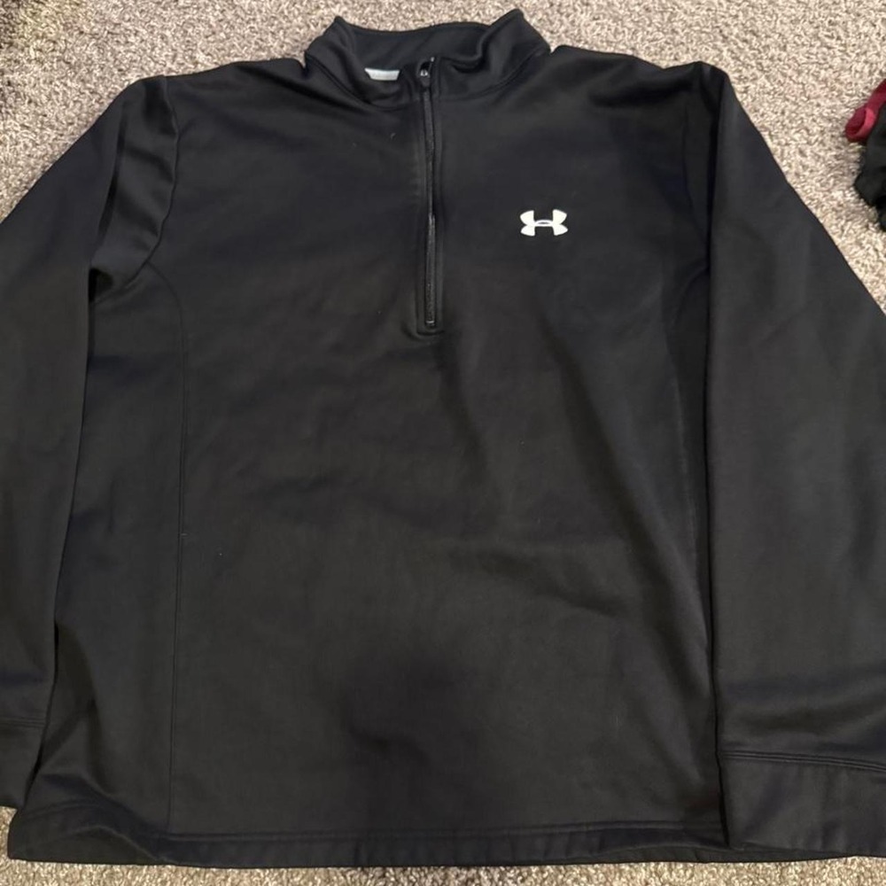 Under Armour Black 1/4 Zip Pullover Athletic Performance Top XL